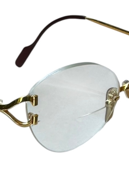 Vintage CARTIER 130 Rimless Oval Eyeglasses Gold C Decor Frames Made In France main image 13